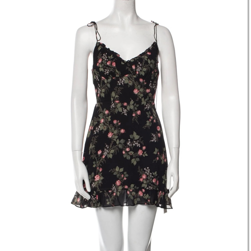 Reformation Floral Black Dress
